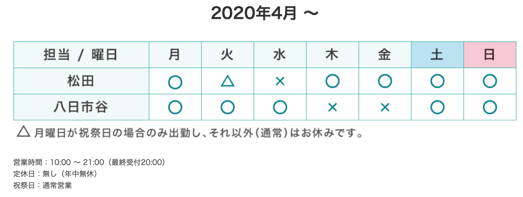 勤務表202004〜 03